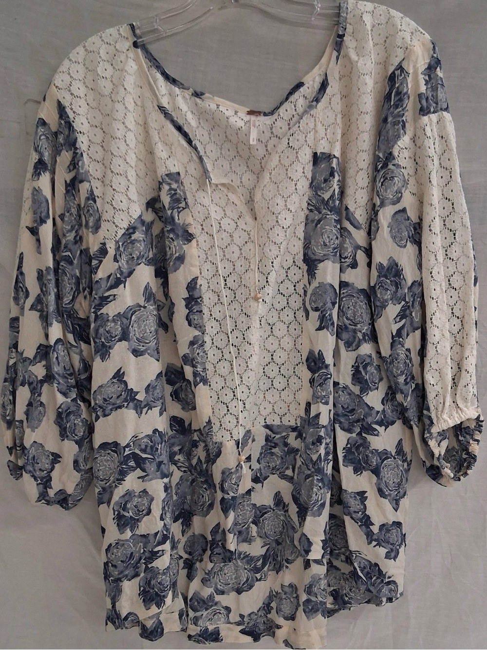 Free People Moon River Floral Lace Blouse Size Small - Picture 2 of 4